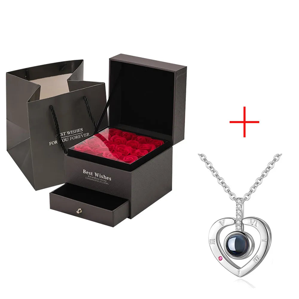 Coffret Cadeau Collier Rose, Cadeau Parfait Pour La Saint-Valentin - Bellarte Enchanté Coffret Cadeau Collier Rose, Cadeau Parfait Pour La Saint-Valentin